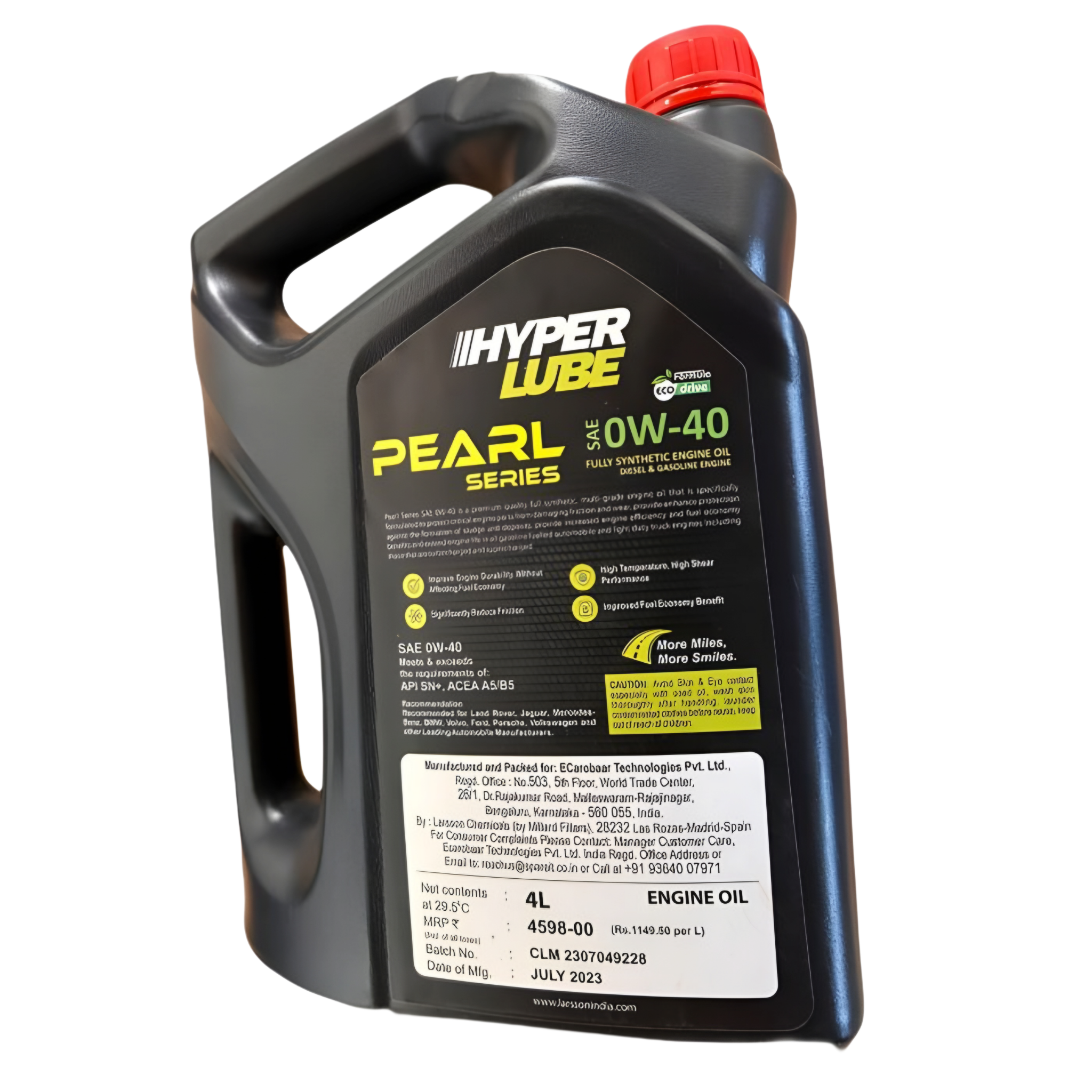 Fully Synthetic Pearl Series 0W40 SN+ -4L back